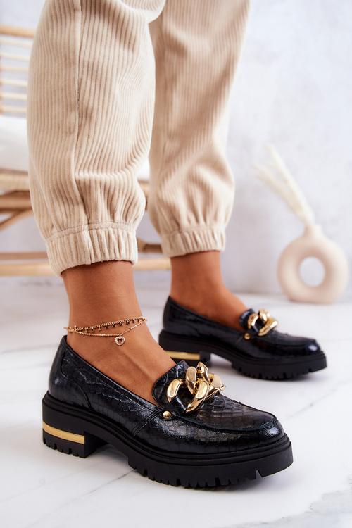 Жіночі лофери Шкіряні лофери чорні Mollie