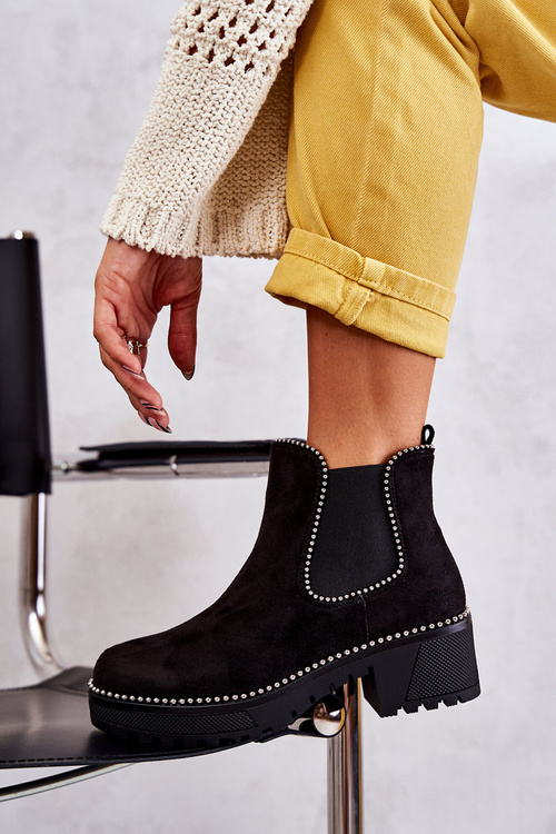 Чоботи жіночі на шпильці Black Afaries
