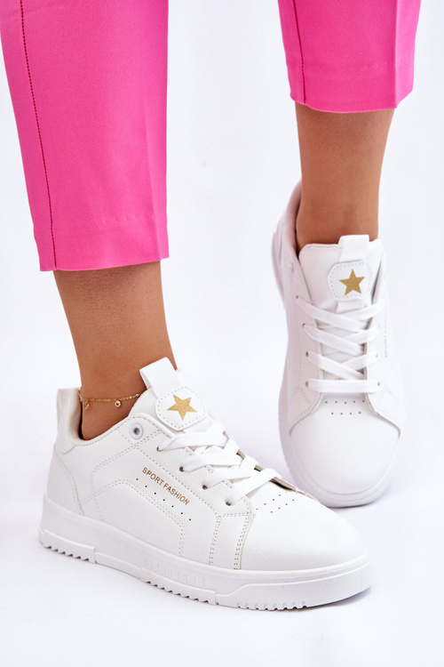 Жіноче спортивне взуття на шнурівці білого кольору Mikaela