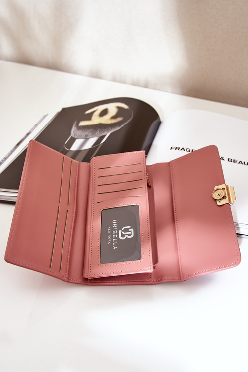 Еко Шкіряний Гладкий Жіночий Гаманець Рожевий Еролія