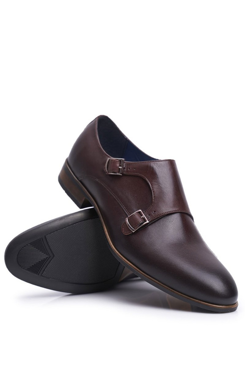 Чоловічі повсякденні шкіряні напівчоботи монки Нікополь коричневі 1720