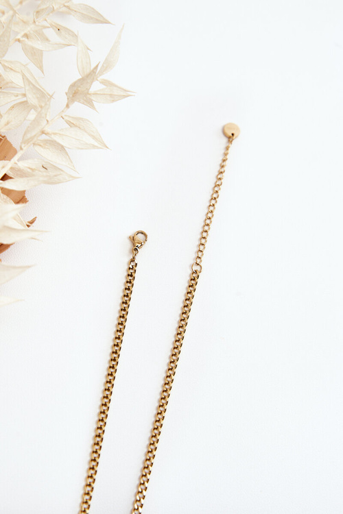 Модний ланцюжок із золотими квітами та серцем