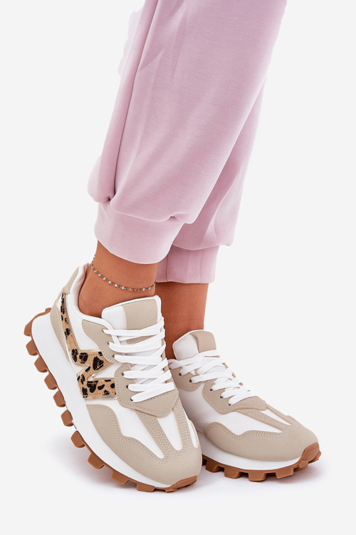 Кросівки Спортивне Взуття Жіноче Леопардове Бежеве Калелія