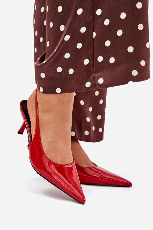 Лаковані Туфлі На Шпильці З Відкритою Пяткою Червоні Talira
