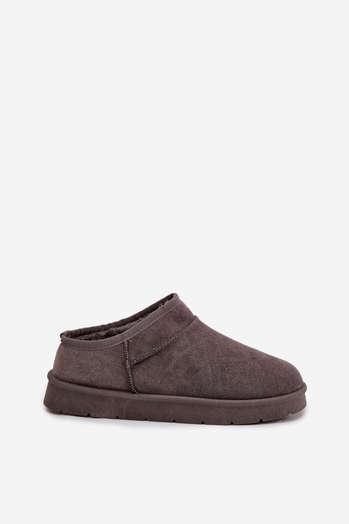 Жіночі зимові черевики з теплою підкладкою темно-сірі Serenne