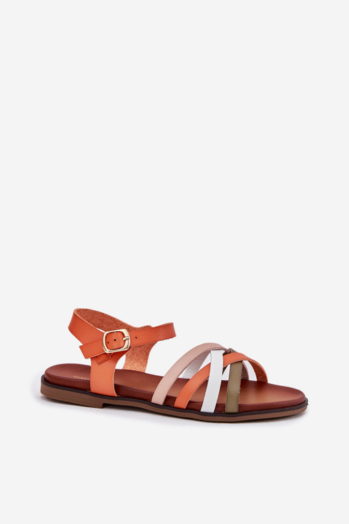 Жіночі Сандалі З Переплетеними Стрічками Помаранчеві Sergio Leone SK090H