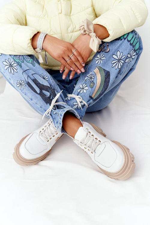 Шкіряні броги Оксфорди Lewski Shoes 3011-0 Білі