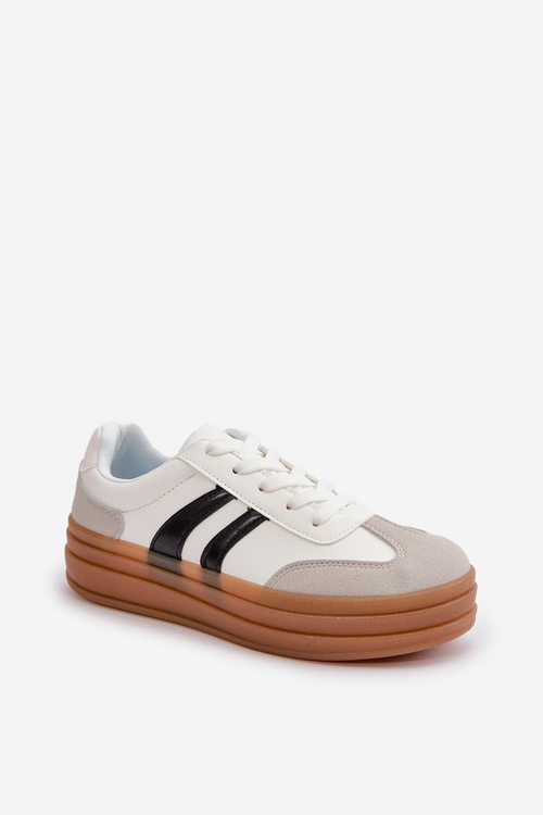 Жіночі кросівки на платформі біло-сірі Nesonice