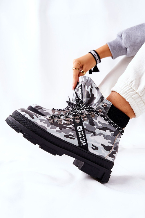 Шкіряні туристичні черевики Big Star II274368 Moro Black