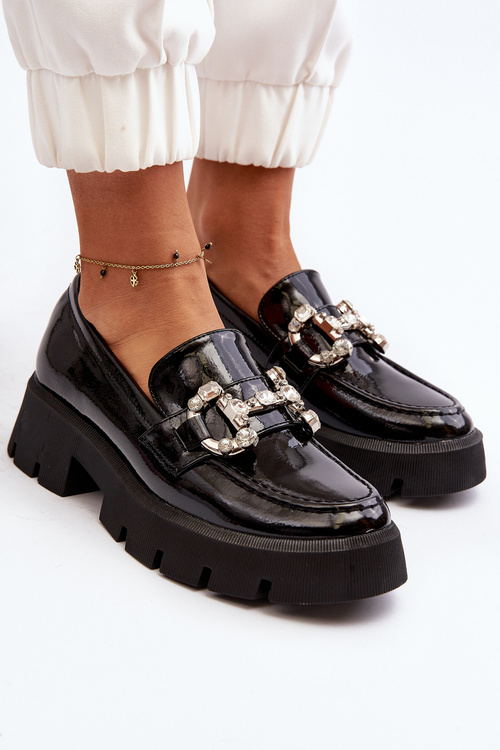 Жіночі лакові лофери з декором Black Arsaba