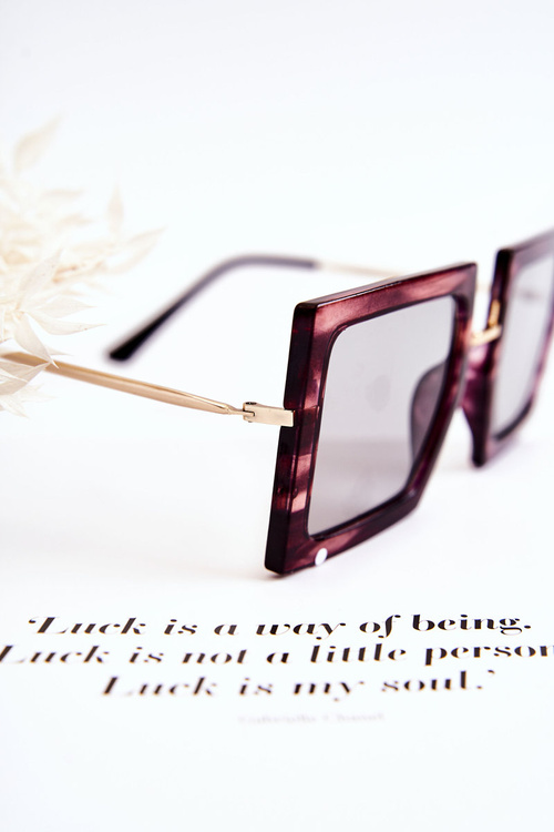 Квадратні мармурові сонцезахисні окуляри V160018 Фіолетові