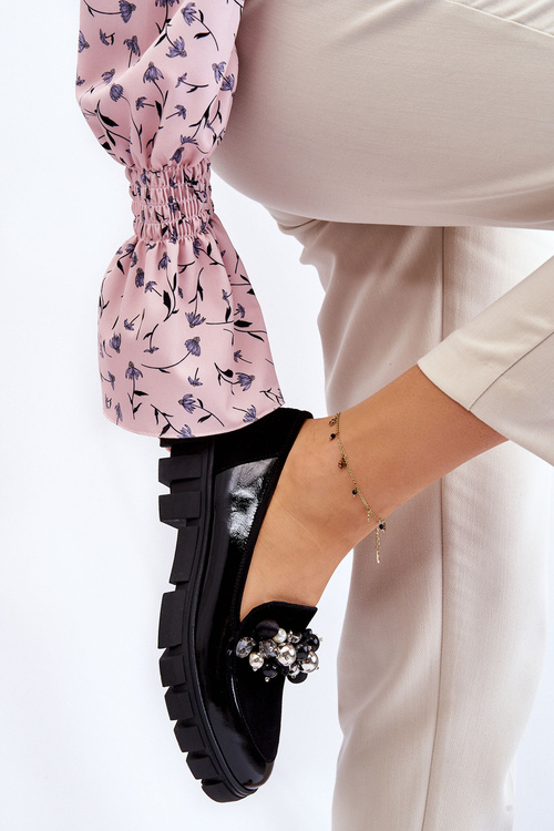 Жіночі лофери на платформі Laura Messi 2392 Чорні