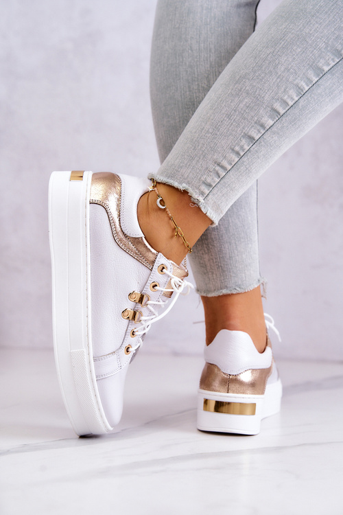 Шкіряні спортивні туфлі на платформі White Mary Ann