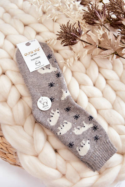 Жіночі вовняні шкарпетки Polar Bear Grey