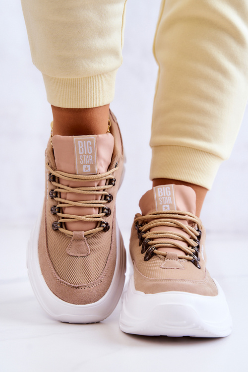 Жіноче спортивне взуття Кросівки Big Star JJ274A222 Бежеві