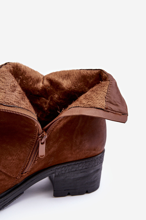 Жіночі чоботи на підборах з хутряною підкладкою Camel Effie