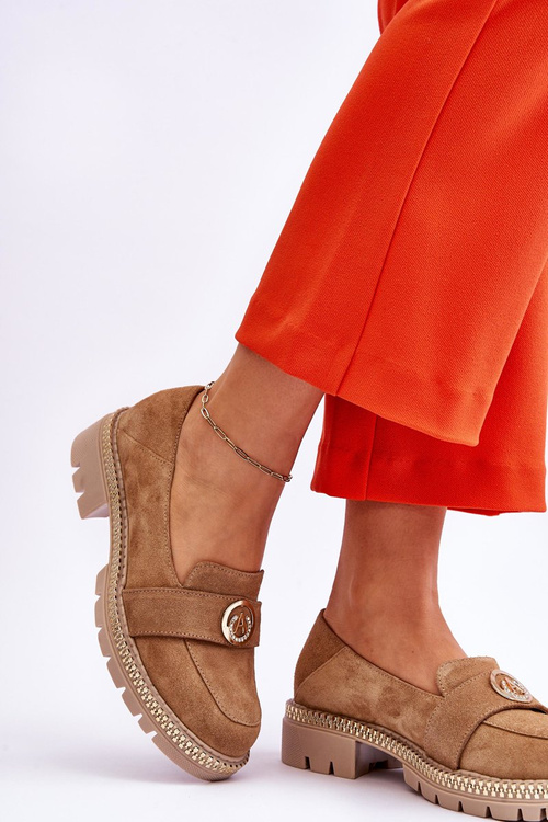 Елегантні замшеві лофери темно-бежевого кольору Laverne