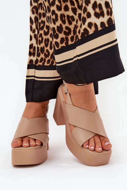 Жіночі Сандалі На Каблуку І Платформі З Еко Шкіри Хакі Annavin