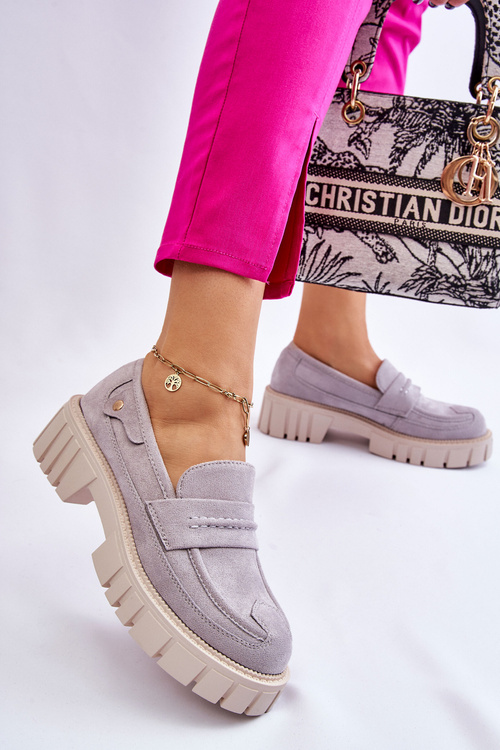 Жіночі замшеві туфлі сірі Fiorell