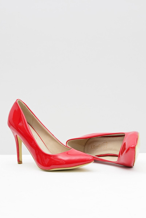 Жіночі туфлі на шпильці з лакованим червоним гострим кольором Esmeral