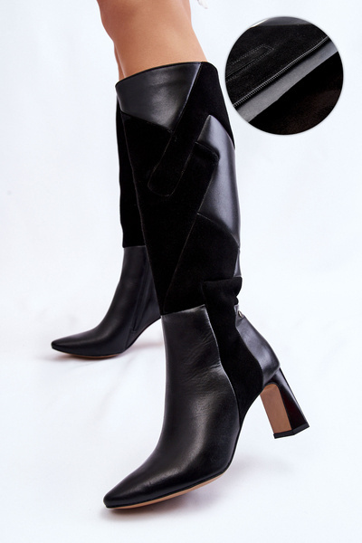 Жіночі шкіряні чоботи Maciejka 05784-01 Чорні