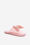 Жіночі Тапочки З Пухом І Бантом Рожеві Olfedi