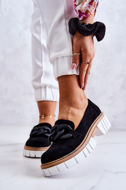 Замшеві лофери з декором Black Talisa