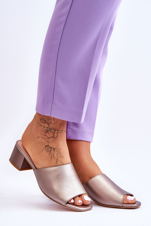 Елегантні гладкі тапочки Sergio Leone KL317 Темне срібло