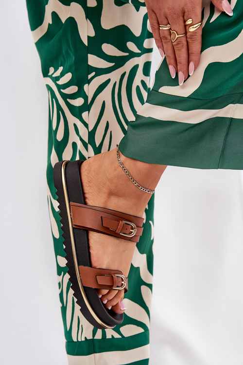 Жіночі Гладкі Сандалі На Платформі З Ремінцями І Застібками Camel Ziferte