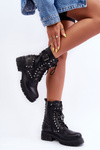 Жіночі масивні черевики Workers зі стразами Чорний Tyralis