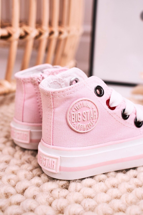 Високі дитячі кросівки на блискавці BIG STAR HH374087 Рожеві