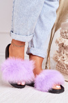 Жіночі тапочки з хутром фіолетового кольору Belmondo