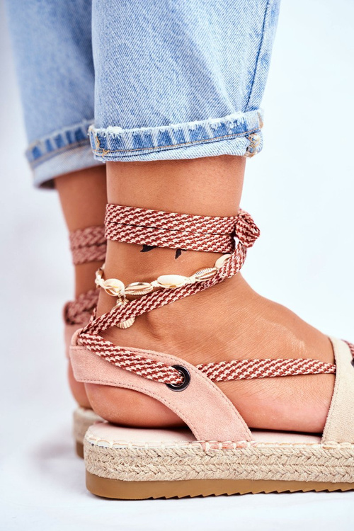 Жіночі еспадрільї на платформі з льону, бежевого кольору Monacoz