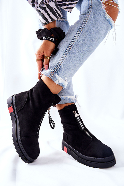 Чоботи жіночі на платформі чорні Charlee