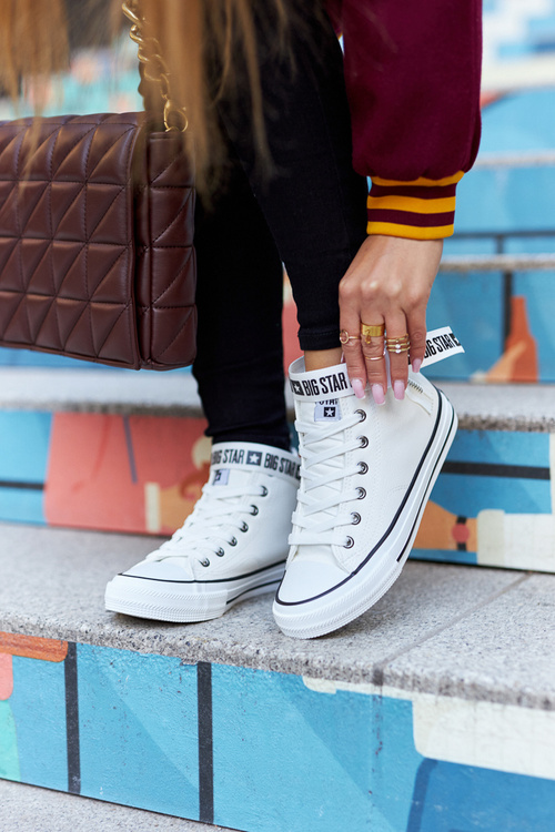 Кросівки на високих підборах Big Star GG274027 Білі