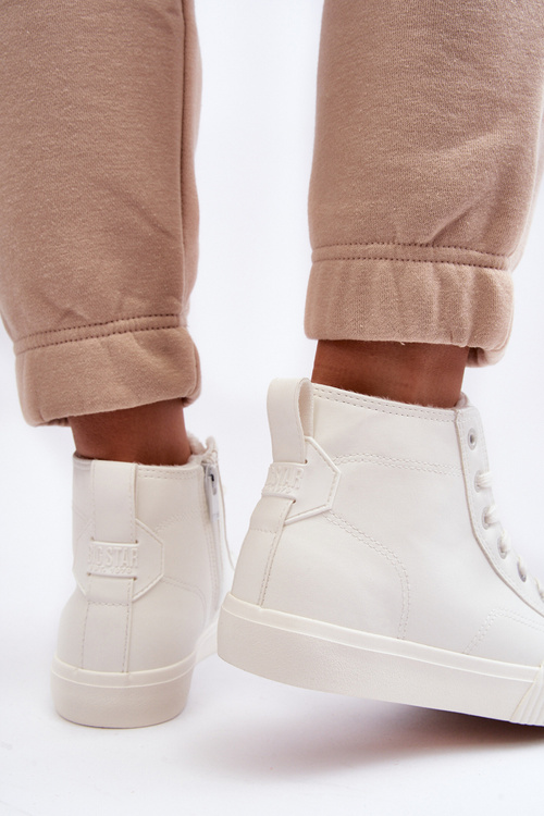 Жіночі кросівки на блискавці з підкладкою білі Big Star MM274017