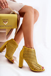 Ажурні замшеві чоботи Жовті Jenissa 