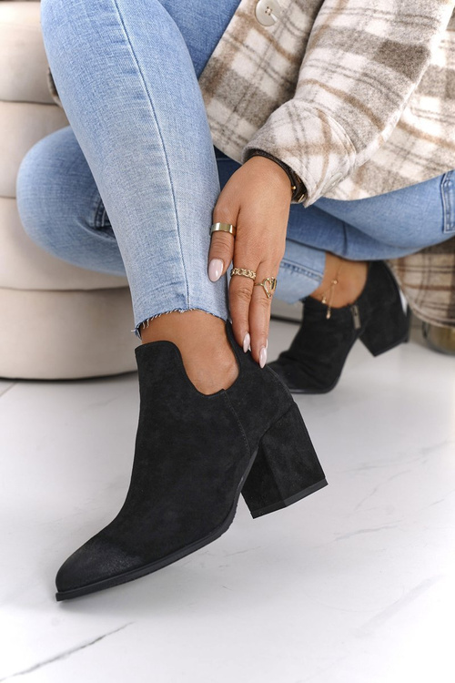 Чоботи жіночі на каблуці Vinceza 21-10558 Чорні