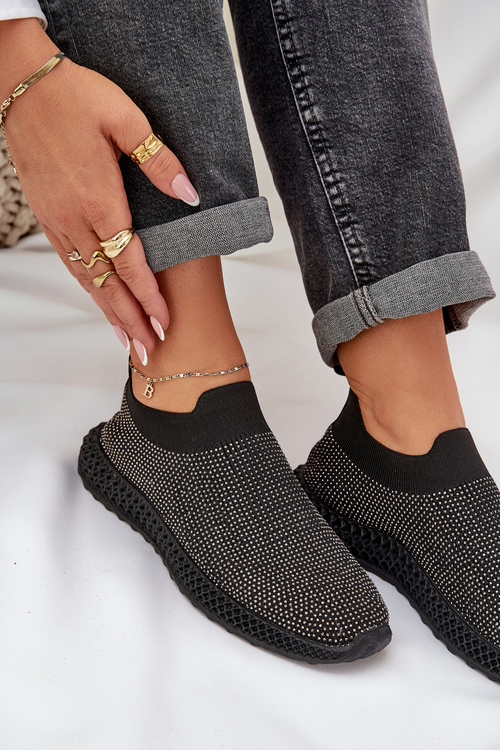 Жіночі Спортивні Черевики Без Шнурків З Декором D&A TW121 Чорні