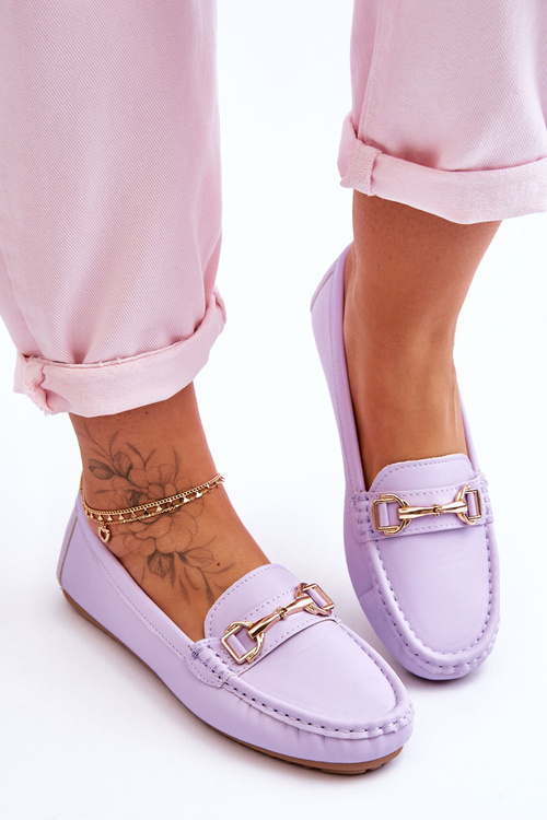 Класичні шкіряні лофери фіолетового кольору Verona