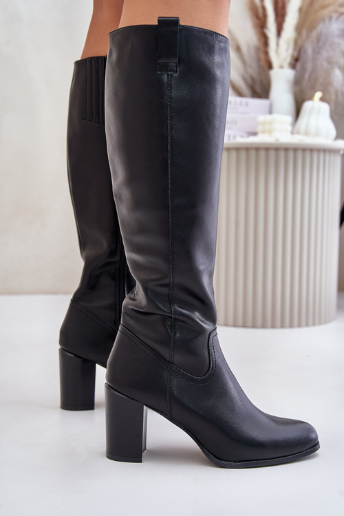 Шкіряні утеплені підбори чорні Sergio Leone KZ230-S