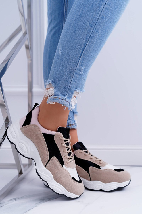 Спортивні жіночі замшеві туфлі бежевого кольору Lollipop