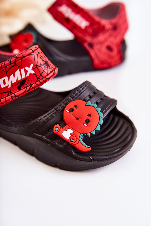 Дитячі світлі босоніжки з декором Black-Red Trusty
