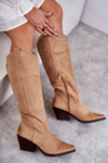 замшеві ковбойські чоботи Beige Casey