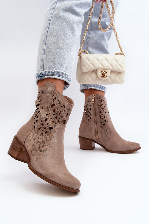 Zazoo 3394 Жіночі чоботи Cappucino на високих підборах