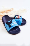 Світлі дитячі тапочки Сині та темно-сині Sharky 