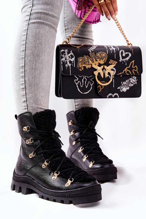 М'які шкіряні черевики Trapper Black Cateline