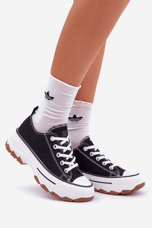 Низькі Жіночі Кросівки На Платформі Чорні Aradwin