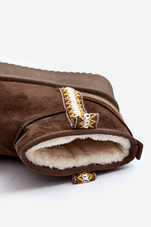 Снігові черевики на платформі з темно-зеленим візерунком Udra