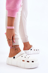 Жіночі поролонові кросівки на платформі Crocs White Beckett